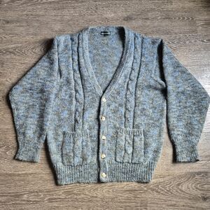 Mitsumine Vintage Oversized Cable Knit Mohair Cobain Cardigan Sweater  Medium M